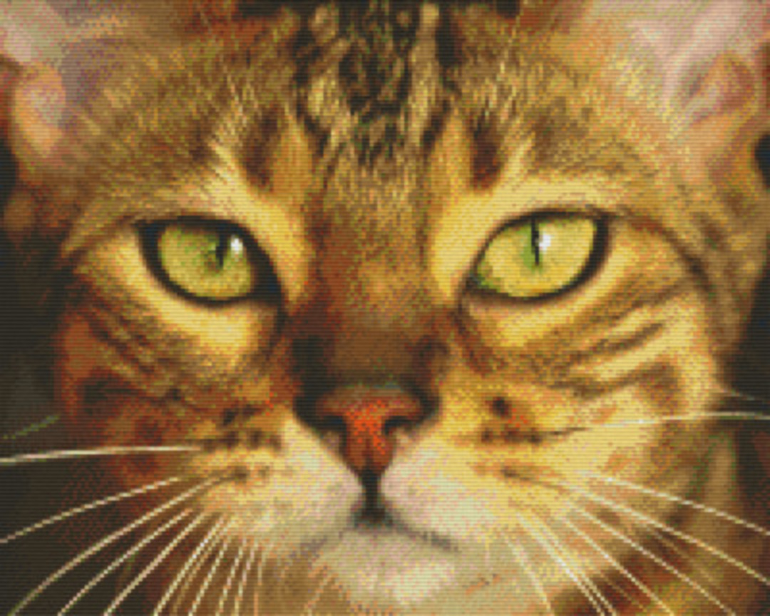 Kitten Face Sixteen [16] Baseplate PixelHobby Mini-mosaic Art Kit image 0